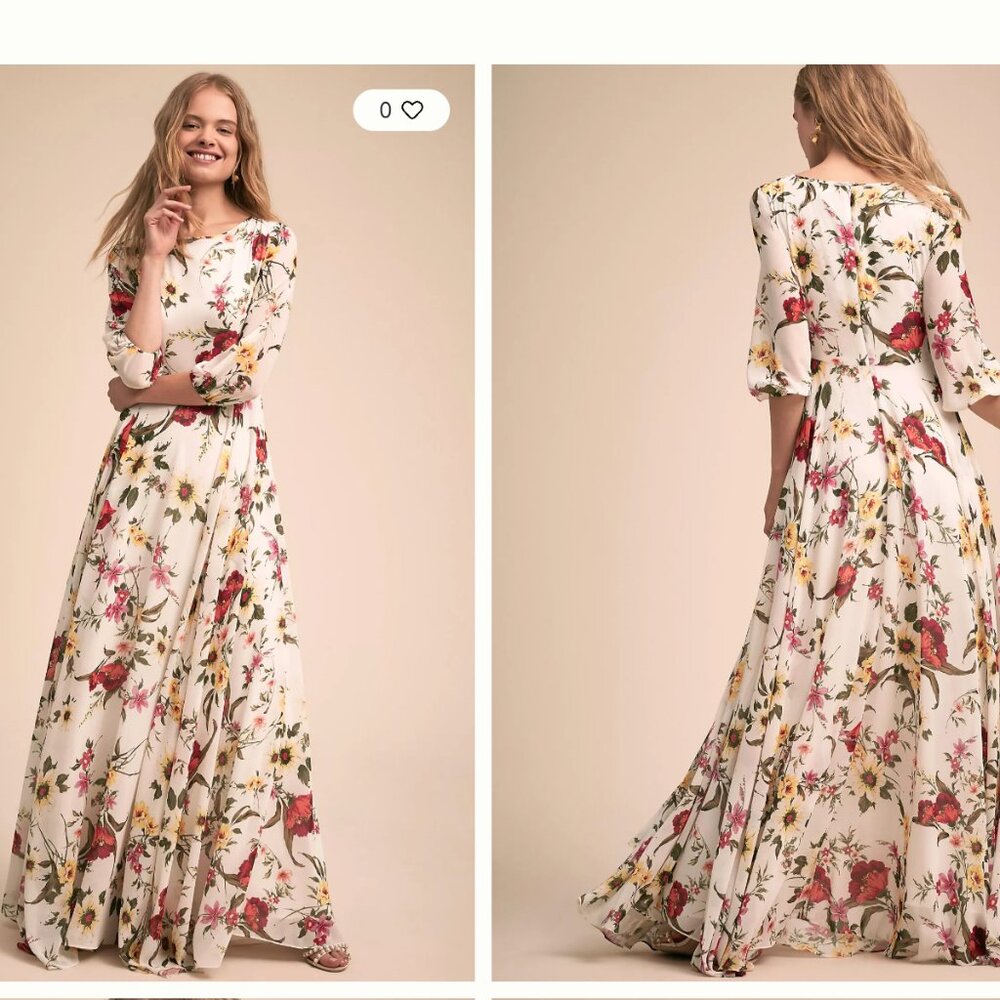 NWT Anthropologie BHLDN Yumi Kim Cream Maxi Woodstock Maxi Dress Size Small